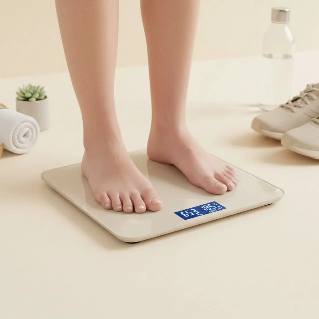 Garmin Index S2 Smart Scale displaying health metrics